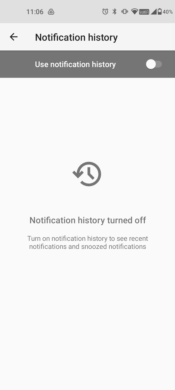 android notificaation history